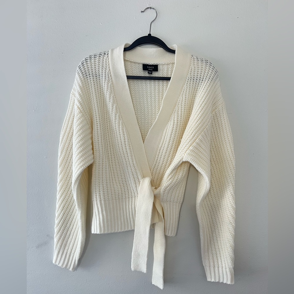 Vici Tie Front Knit Sweater Size S